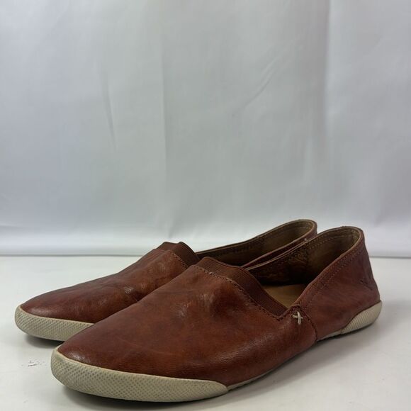 Frye Melanie Brown Leather Women's Slip On Shoes - Picture 8 of 15